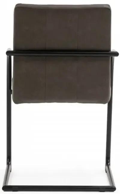 Faux Leather Industrial Dining Chairs (Set of 2) - Brown