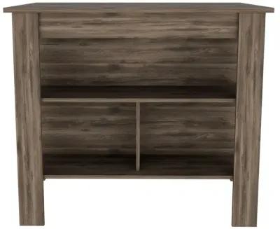 Kitchen Island With Three Storage Shelves - Brown