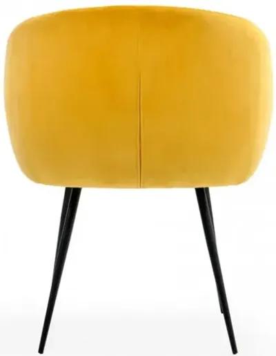 Velvet Modern Dining Chair - Yellow