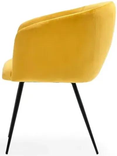 Velvet Modern Dining Chair - Yellow