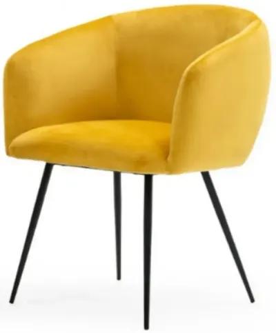 Velvet Modern Dining Chair - Yellow