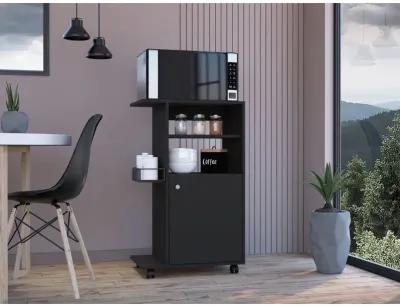 Contemporary Rolling Kitchen Cart - Black