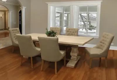 Rectangular Solid Wood Dining Table - Light Brown