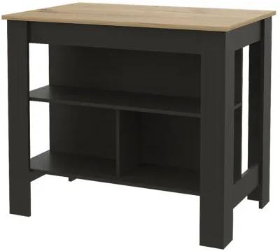 Kitchen Island With Storage - Black / Oak