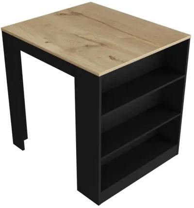 Kitchen Island With Storage - Black / Brown