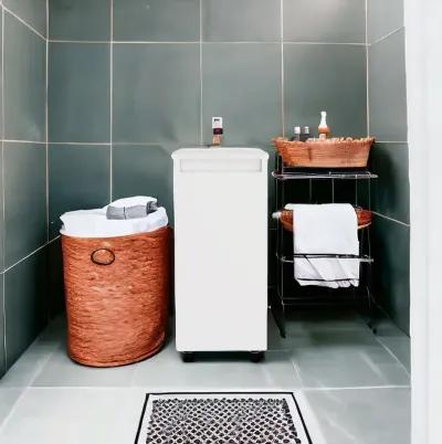 One Drawer Bathroom Storage Cabinet - White