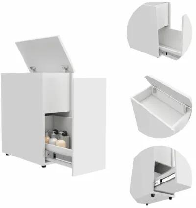 One Drawer Bathroom Storage Cabinet - White