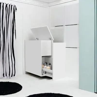 One Drawer Bathroom Storage Cabinet - White