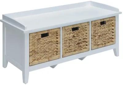 Bench With Drawers - White