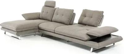 Foam Steel Wood And Veneer Sectional Sofa - Gray