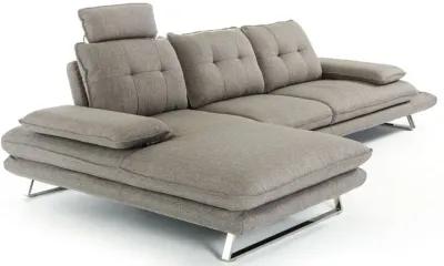 Foam Steel Wood And Veneer Sectional Sofa - Gray