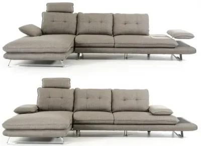 Foam Steel Wood And Veneer Sectional Sofa - Gray