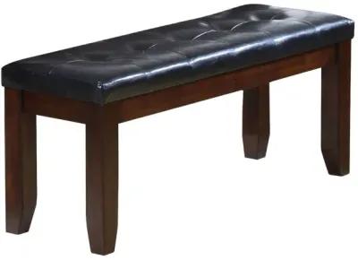 Upholstered Faux Leather Bench - Black / Espresso