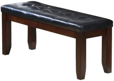 Upholstered Faux Leather Bench - Black / Espresso