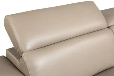 Italian Leather Sofa & Silver Legs - Beige