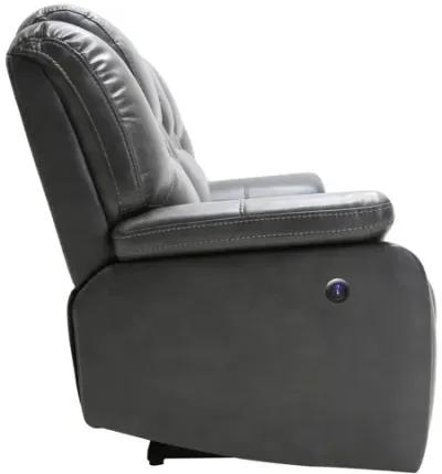 Contemporary Leather Power Reclining Chair - Gray