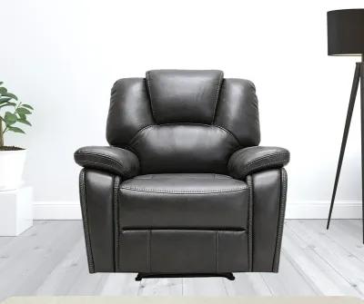 Contemporary Leather Power Reclining Chair - Gray