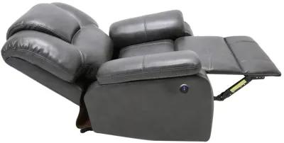 Contemporary Leather Power Reclining Chair - Gray