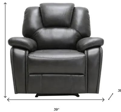 Contemporary Leather Power Reclining Chair - Gray