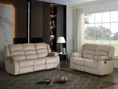 2 Piece Indoor Microsuede Five Person Seating Set - Beige