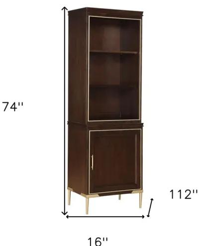 Wood Entertainment Center (Set Of 2) - Cherry Metal