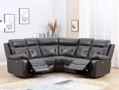 Polyester Blend Power Reclining U Shaped Three Piece Corner Sectional - Dark Gray