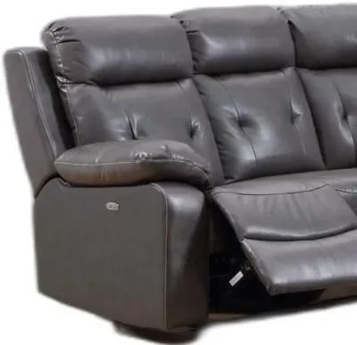 Polyester Blend Power Reclining U Shaped Three Piece Corner Sectional - Dark Gray