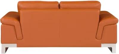 2 Piece Italian Leather Indoor Five Person Seating Set - Camel