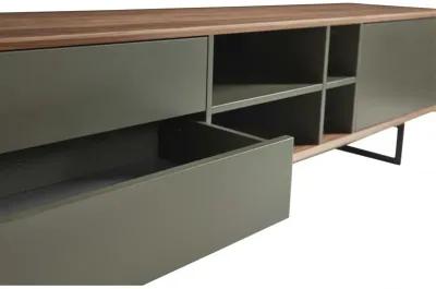 Media TV Stand In Walnut - Dark Gray