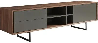 Media TV Stand In Walnut - Dark Gray