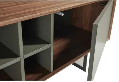 Media TV Stand In Walnut - Dark Gray