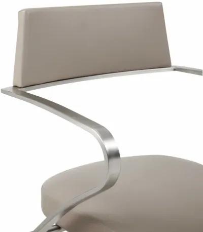 Stainless Steel Bar Chair - Taupe / Silver