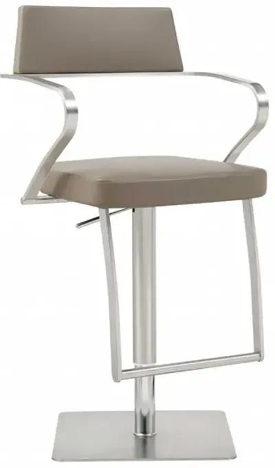 Stainless Steel Bar Chair - Taupe / Silver