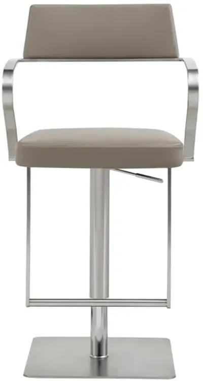 Stainless Steel Bar Chair - Taupe / Silver