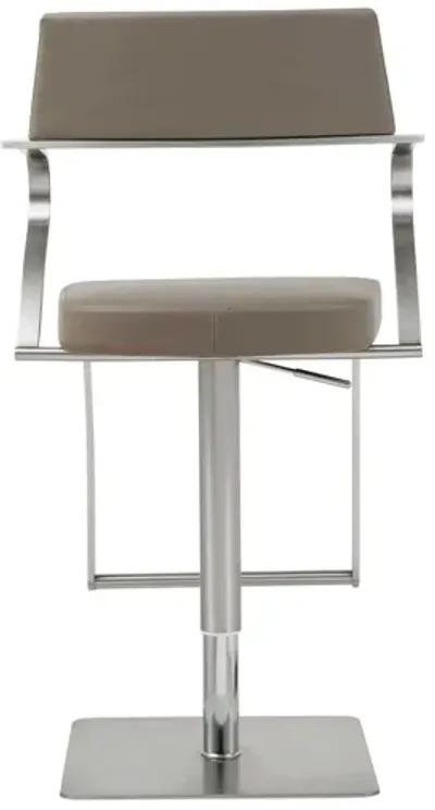 Stainless Steel Bar Chair - Taupe / Silver