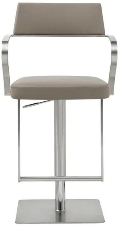 Stainless Steel Bar Chair - Taupe / Silver