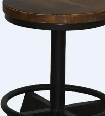 Iron Backless Bar Chair - Brown / Black