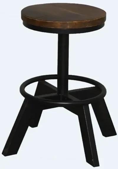 Iron Backless Bar Chair - Brown / Black