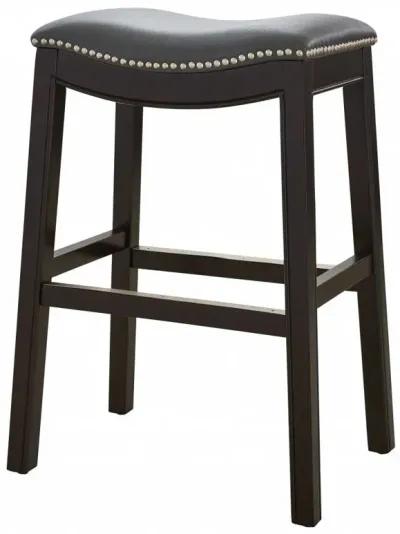 Backless Counter Height Bar Chair - Gray / Espresso