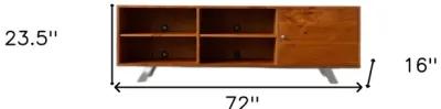 Cabinet Enclosed, Storage TV Stand - Brown