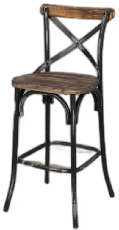 43" Iron Bar Chair - Brown / Black