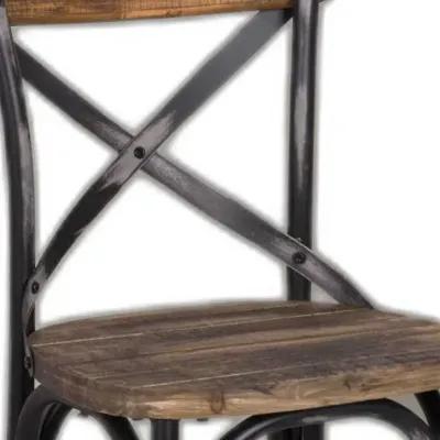 43" Iron Bar Chair - Brown / Black