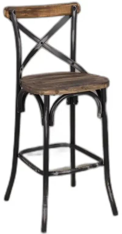 43" Iron Bar Chair - Brown / Black