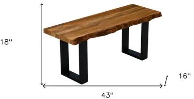 Solid Dining Bench - Brown / Black