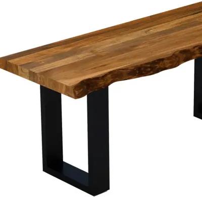 Solid Dining Bench - Brown / Black