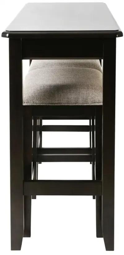 Brown UpholsteRed / Solid Wood Backless Bar Chair - Light Gray / Dark