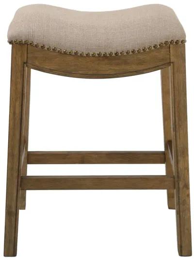 Wood Backless Counter Height Bar Chair - Cream / Brown