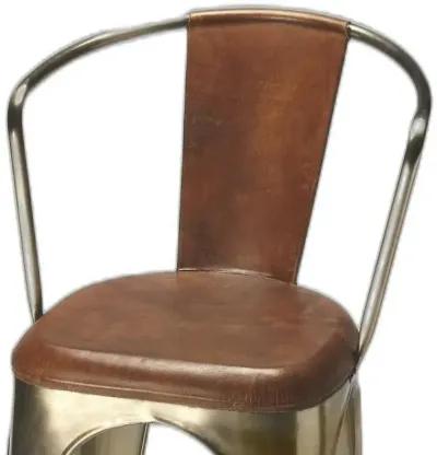 Iron Bar Chair - Brown / Gold