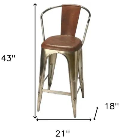 Iron Bar Chair - Brown / Gold