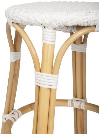 Rattan Backless Counter Height Bar Chair - White / Natural